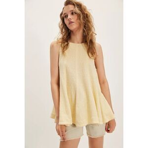 Free People Cassius Clip Dot Tunic Top Sleeveless Cotton Solid Jacquard M 284716